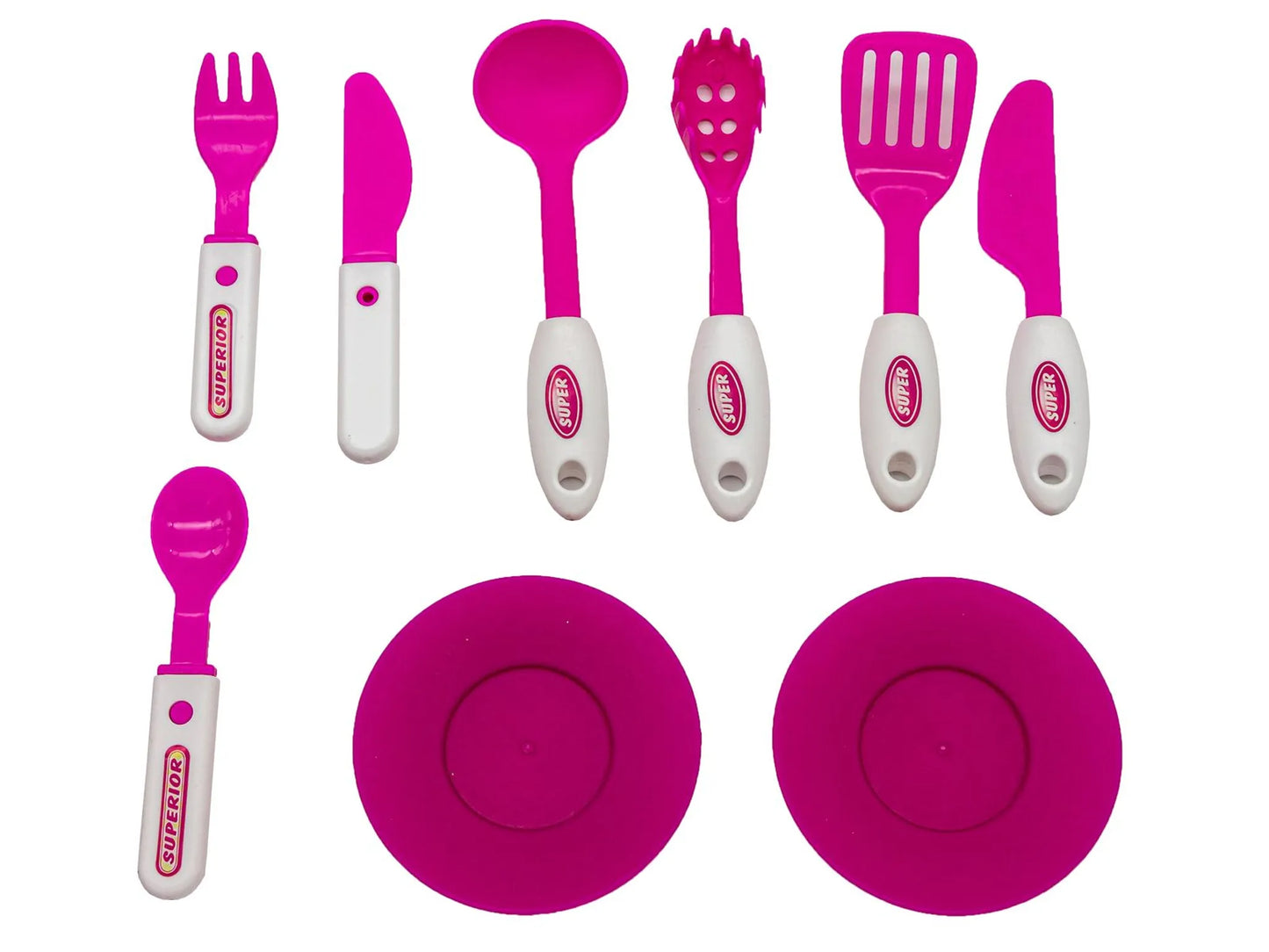 Rosa Küche mit Backofen, Lichtern, Geräuschen und Zubehör