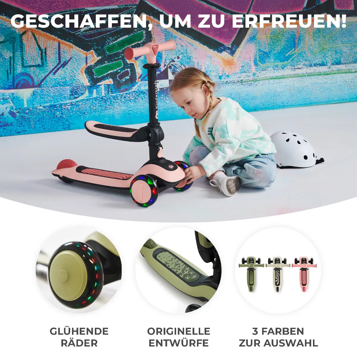 Kinderkraft Laufrad und Dreirad Roller grün