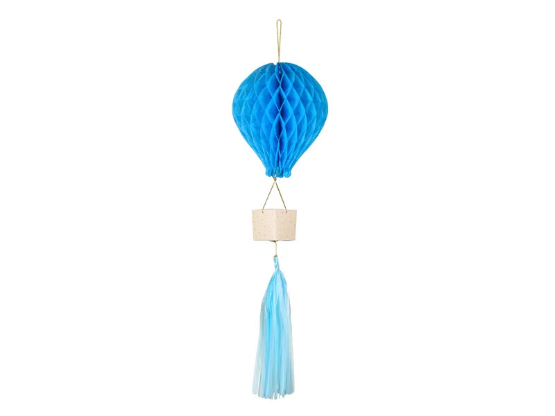 Dekoration aus Seidenpapier Ballon in blau