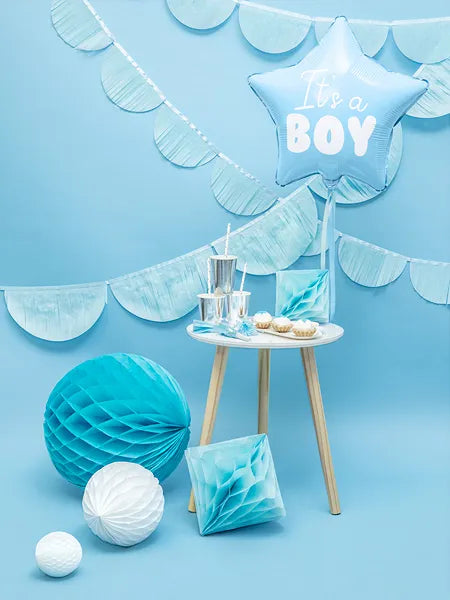 Folienballon Stern - It's a boy, 48cm, hellblau
