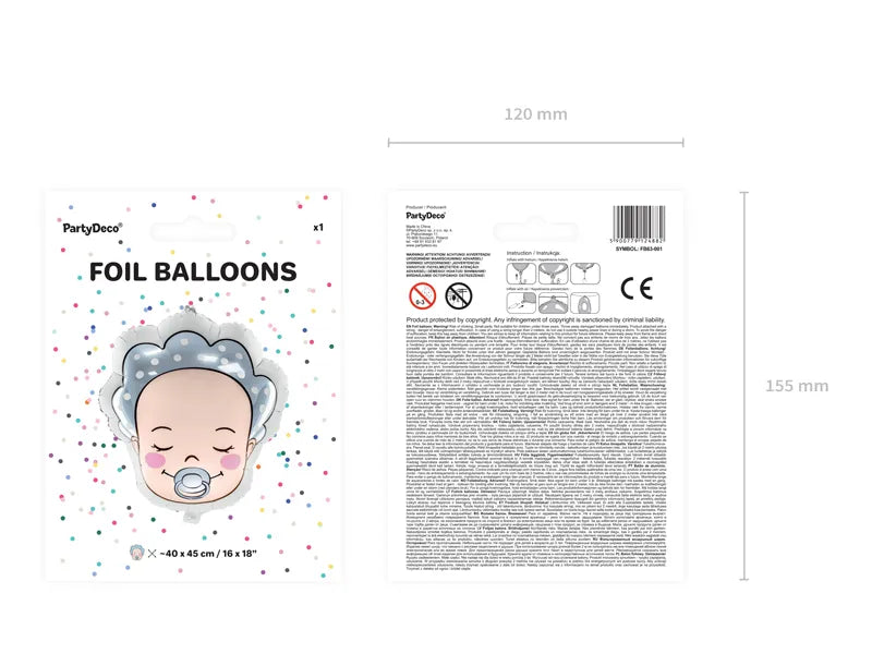 Folienballon Baby Girl, 40x45cm, Mix