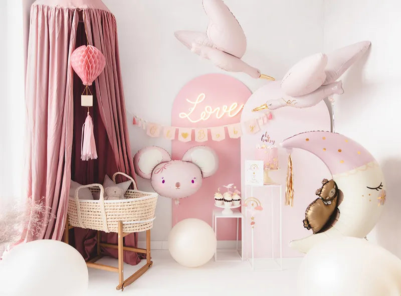 Banner Oh Baby mit Quasten, 2.5 m, hellrosa