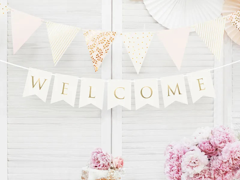 Banner Welcome, weiß, 15 x 95 cm