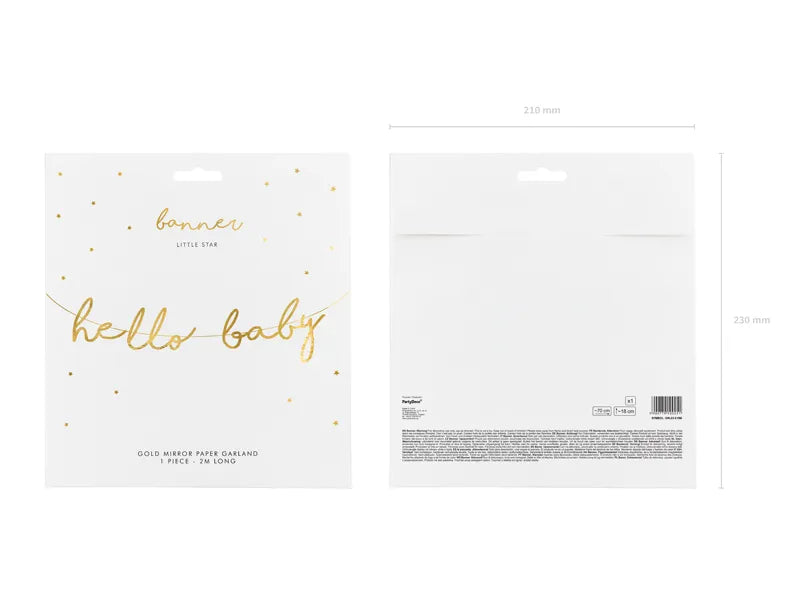Banner Little Star - Hallo Baby, gold, 18x70cm
