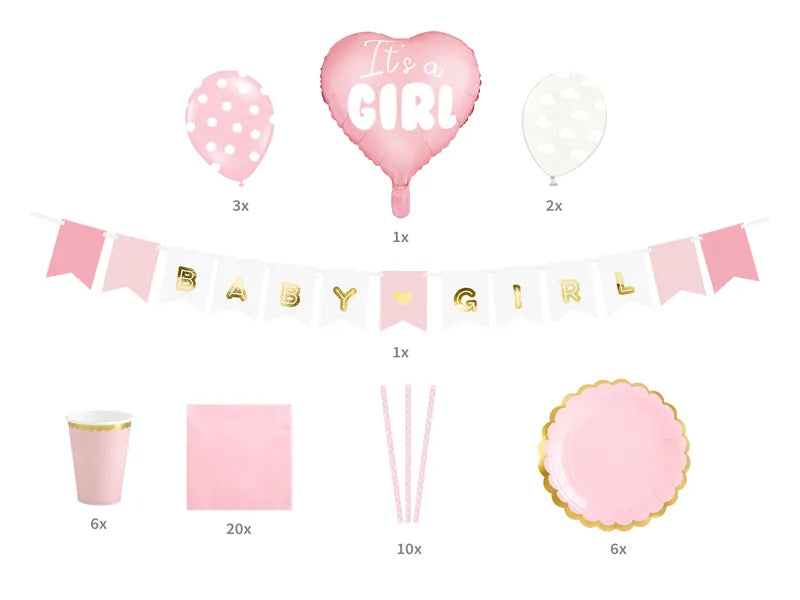 Set mit Partydekorationen - It's a girl