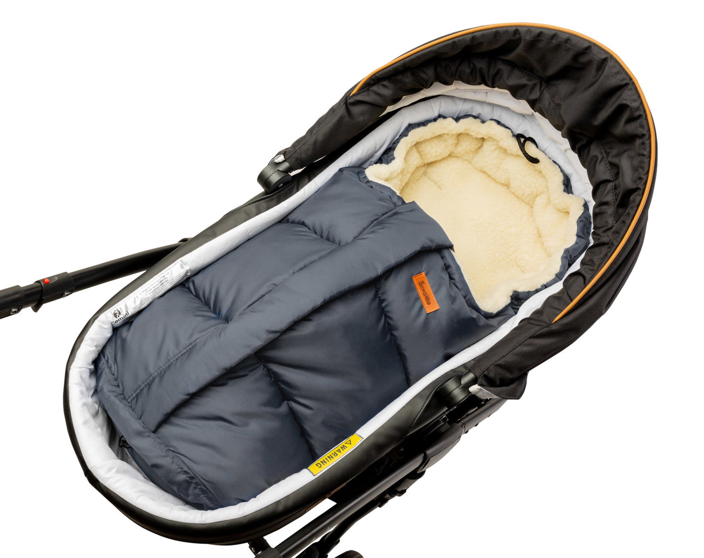 FUSSSACK COMBI 3IN1 WOLLE – GRAPHITE