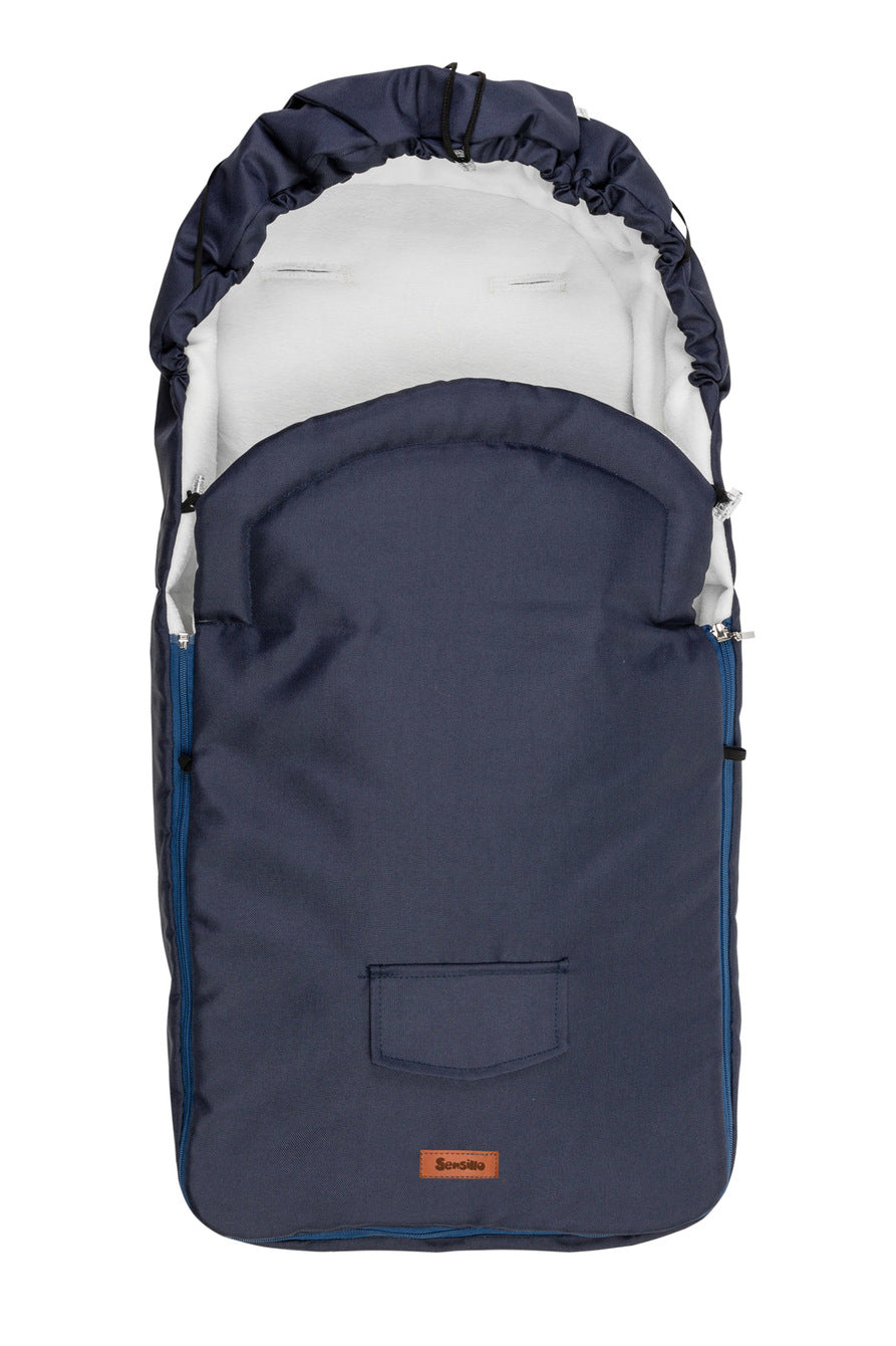 FUSSSACK Wolle BLAU FÜR KINDERWAGEN (95X40)