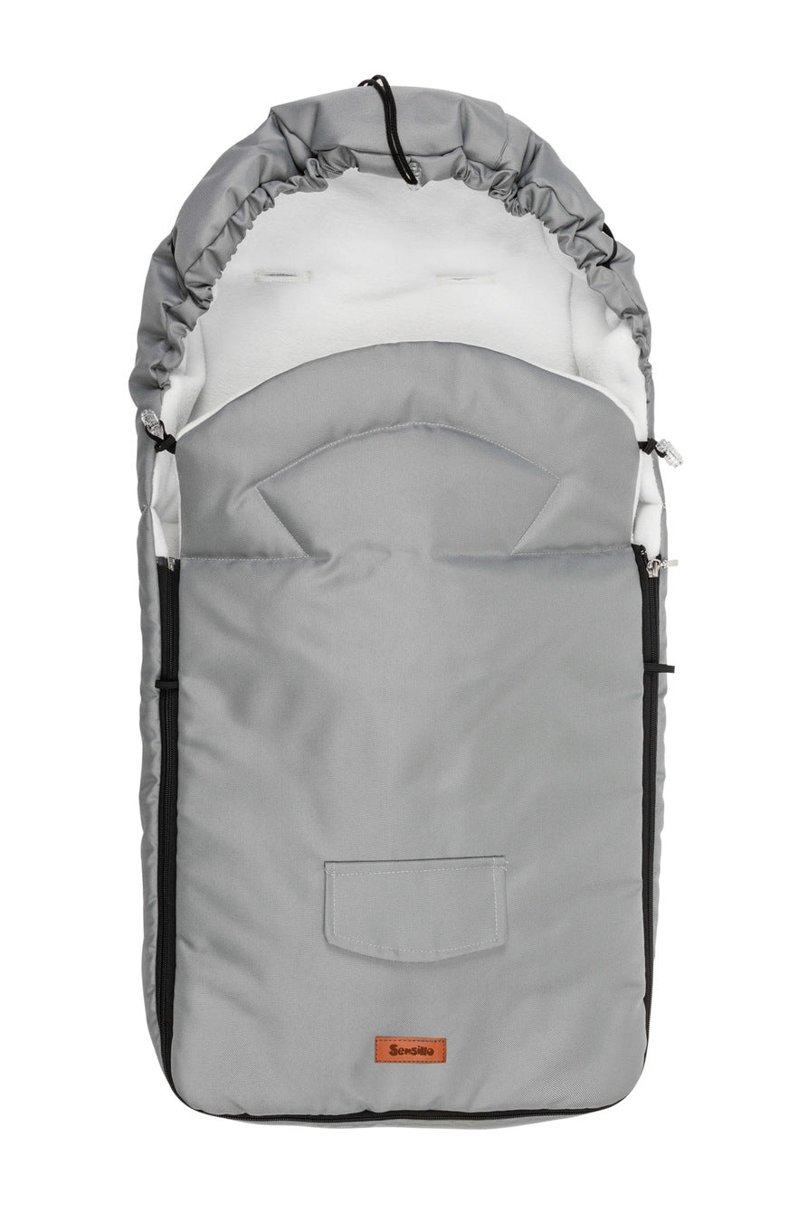 FUSSSACK WOLLE LIGHT GREY FÜR KINDERWAGEN (95X40)
