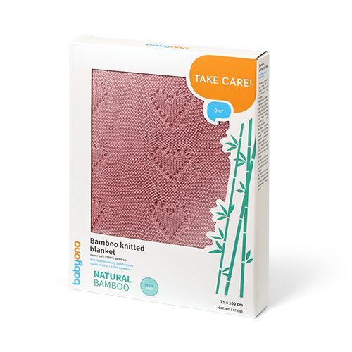 BAMBUS-STRICKDECKE ROSA