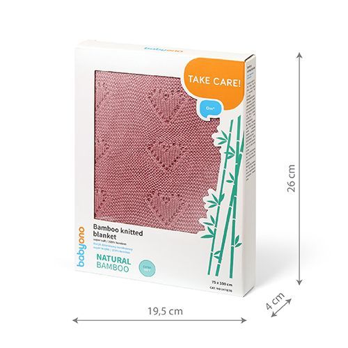 BAMBUS-STRICKDECKE ROSA