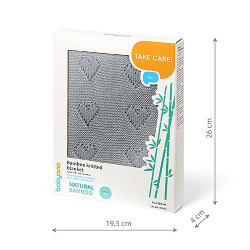 BAMBUS-STRICKDECKE GRAU