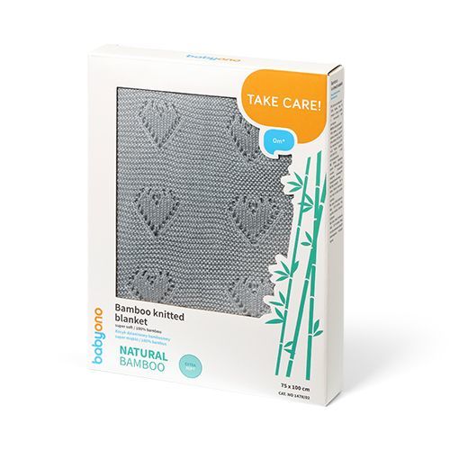 BAMBUS-STRICKDECKE GRAU