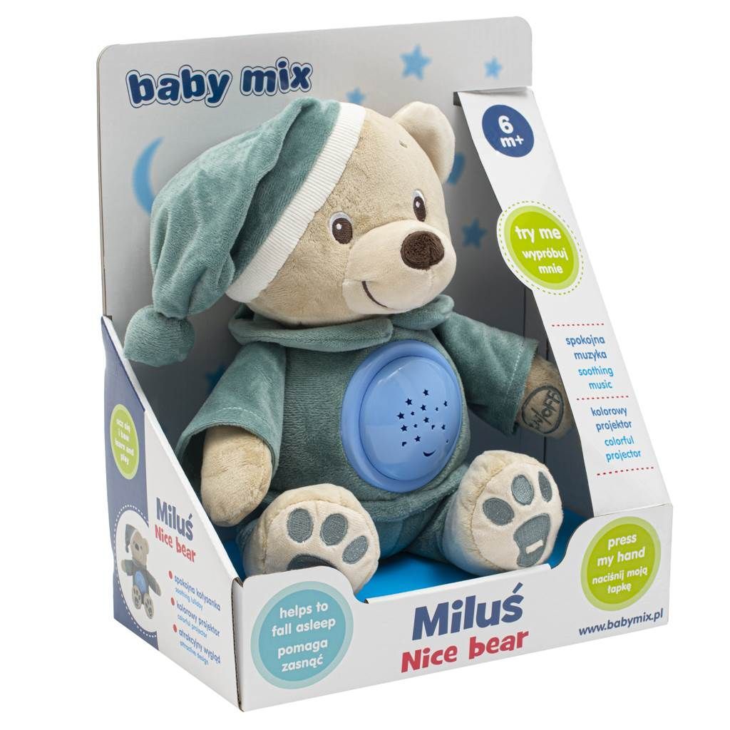 Baby mix Music Teddybär mit Projektor Blau