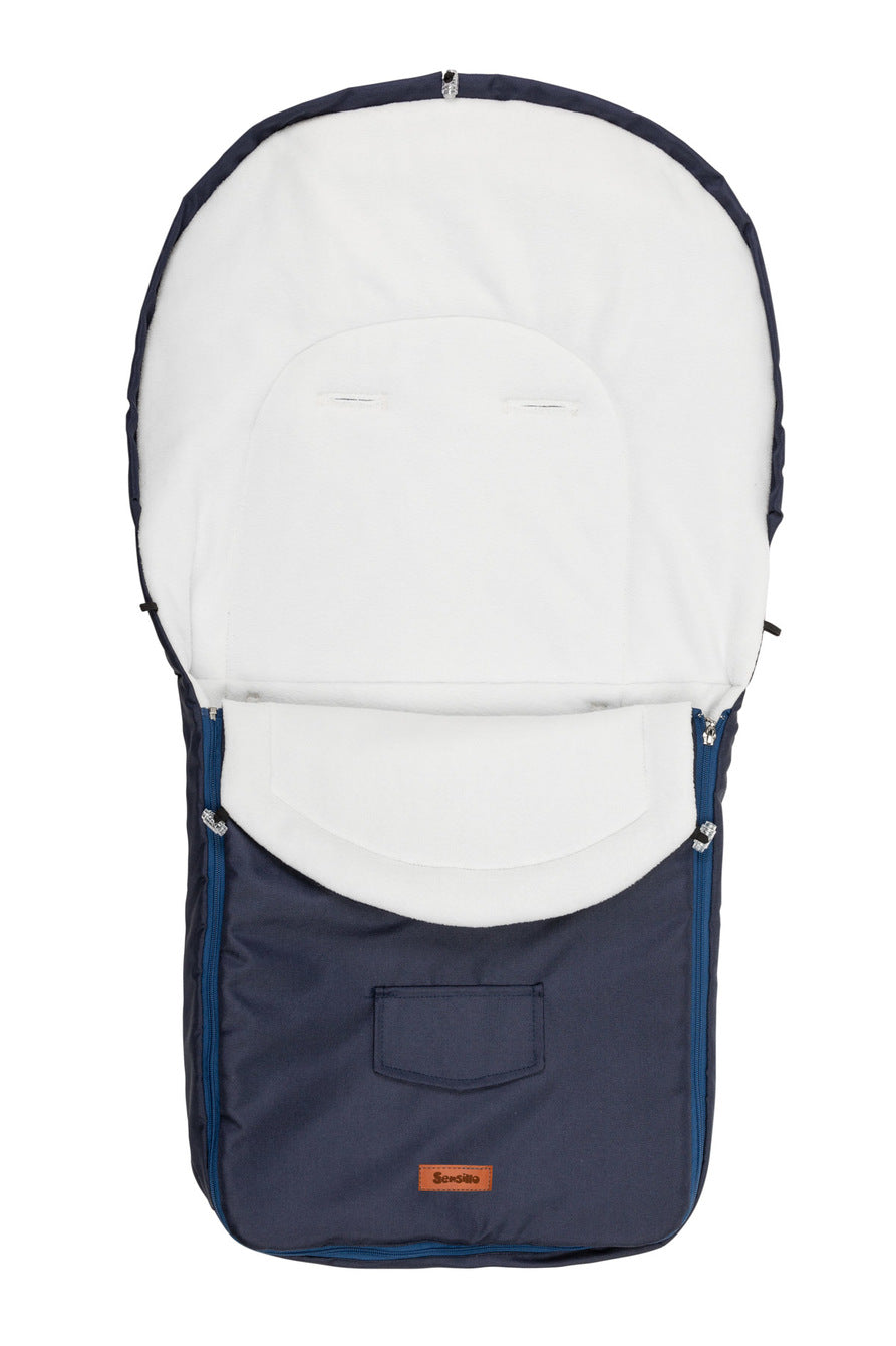 FUSSSACK Wolle BLAU FÜR KINDERWAGEN (95X40)