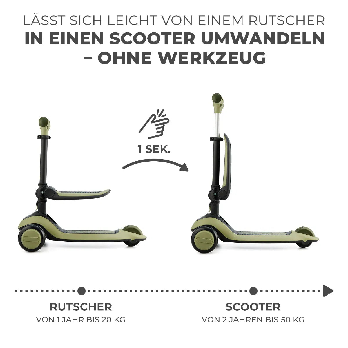Kinderkraft Laufrad und Dreirad Roller grün