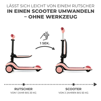 Kinderkraft Laufrad und Dreirad Roller  Halley Pink