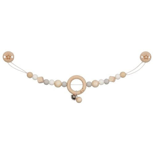 Goki Kinderwagenkette Stern Grau mit Clips