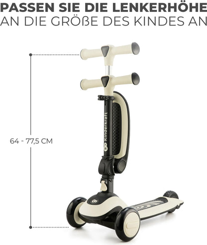 Kinderkraft Laufrad und Dreirad Roller Halley Beige