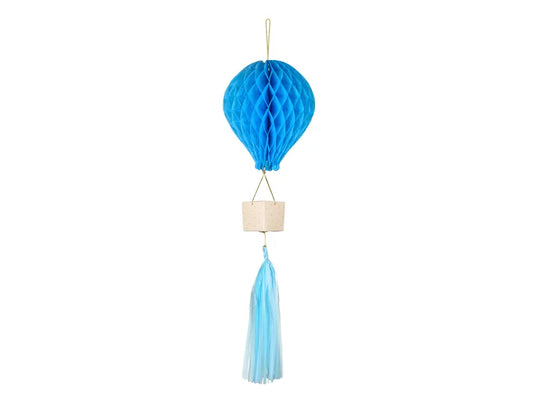 Dekoration aus Seidenpapier Ballon in blau