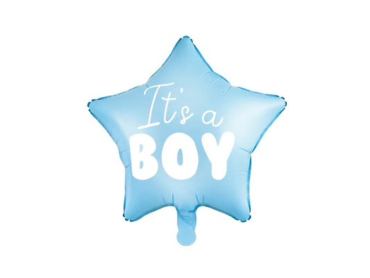 Folienballon Stern - It's a boy, 48cm, hellblau