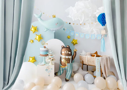 Banner Oh Baby mit Quasten, 2.5 m, himmelblau
