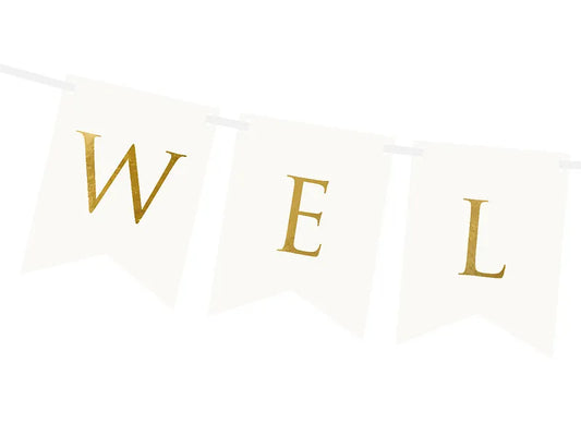 Banner Welcome, weiß, 15 x 95 cm