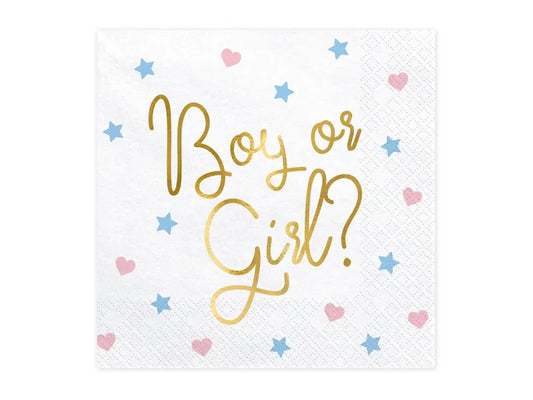 Servietten - Boy or Girl 33x33cm.