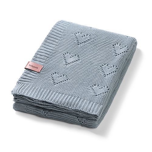 BAMBUS-STRICKDECKE GRAU
