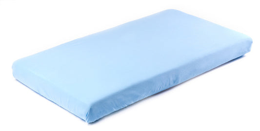 Jersey Gummiertes Spanbettuch Baumwolle 120x60 Blau
