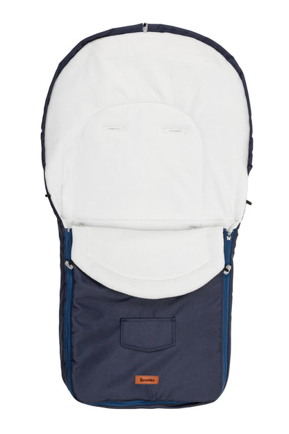 FUSSSACK Wolle BLAU FÜR KINDERWAGEN (95X40)
