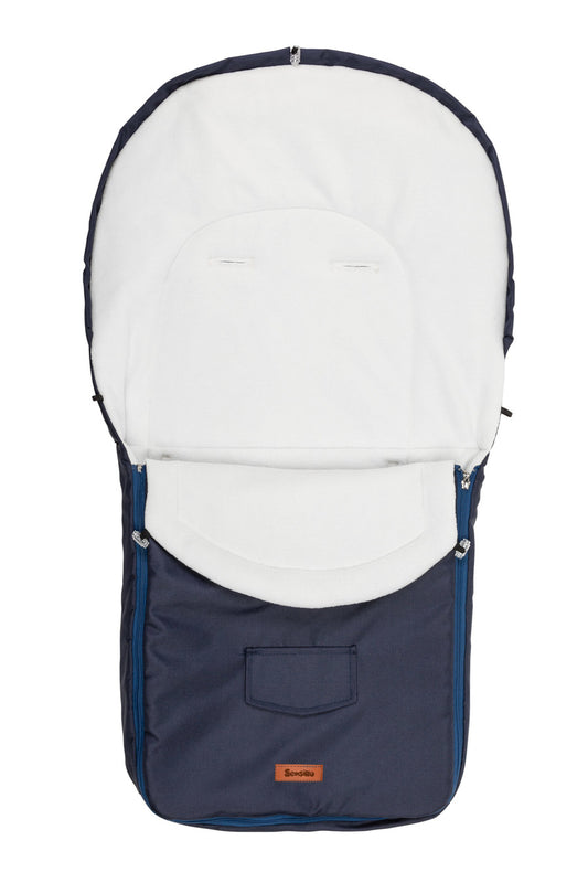 FUSSSACK Wolle BLAU FÜR KINDERWAGEN (95X40)