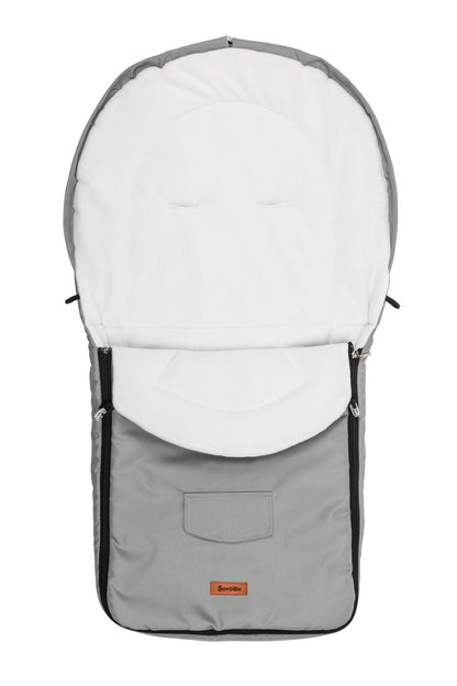 FUSSSACK WOLLE LIGHT GREY FÜR KINDERWAGEN (95X40)