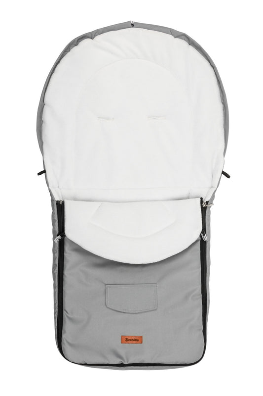 FUSSSACK WOLLE LIGHT GREY FÜR KINDERWAGEN (95X40)