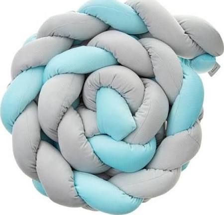 Belissima Kinderbettschutz Grau mit Blau 230x15